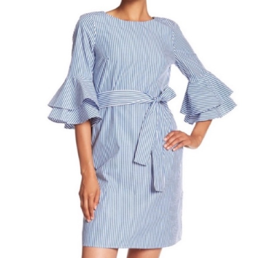 Nine West Blue and White Striped Dress